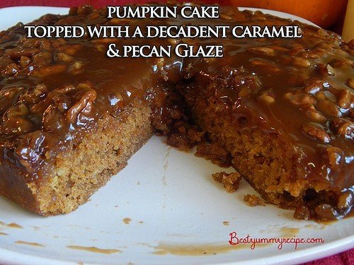 Caramel and Pecan Upside Down Pumpkin Cake
