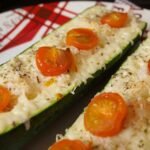 Zucchini Boats - Tomato Basil & Cheese
