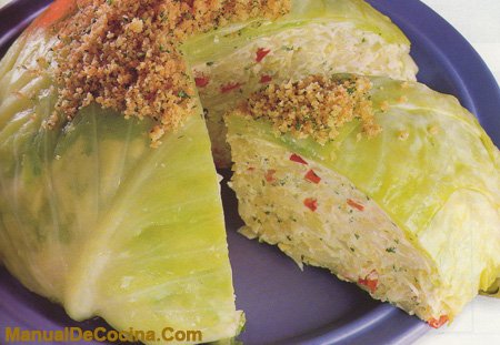 Risotto Cake with Layers of Cabbage