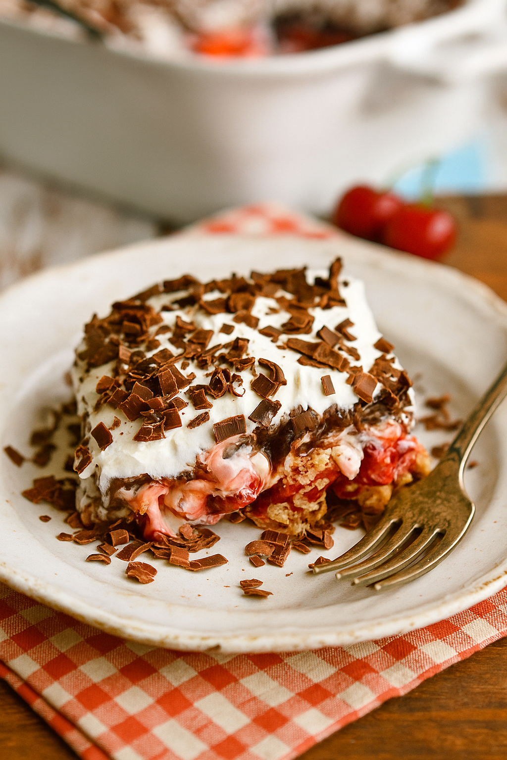 f83a99c7 d427 498a 85a1 bad8b5e33cb2 No-Bake Chocolate Cherry Lush: Layered Dessert Recipe