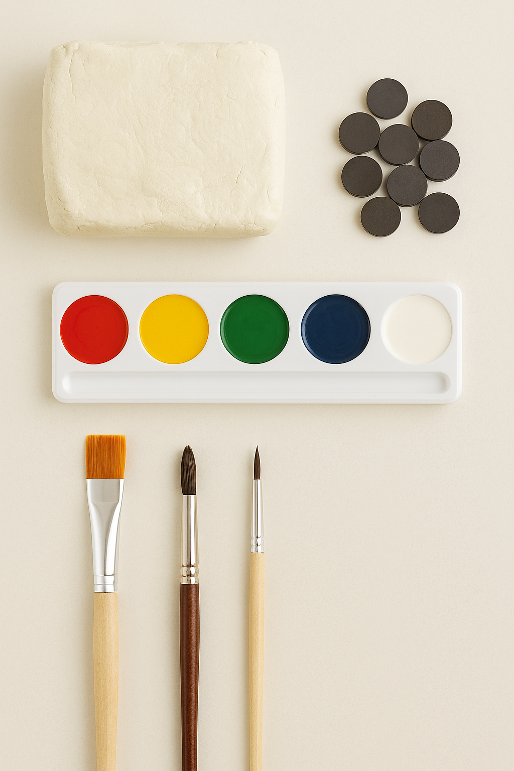 DIY%20clay%20magnet%20materials%20and%20tools%20arranged%20on%20a%20table DIY Fridge Magnets: Make Clay Refrigerator Art at Home