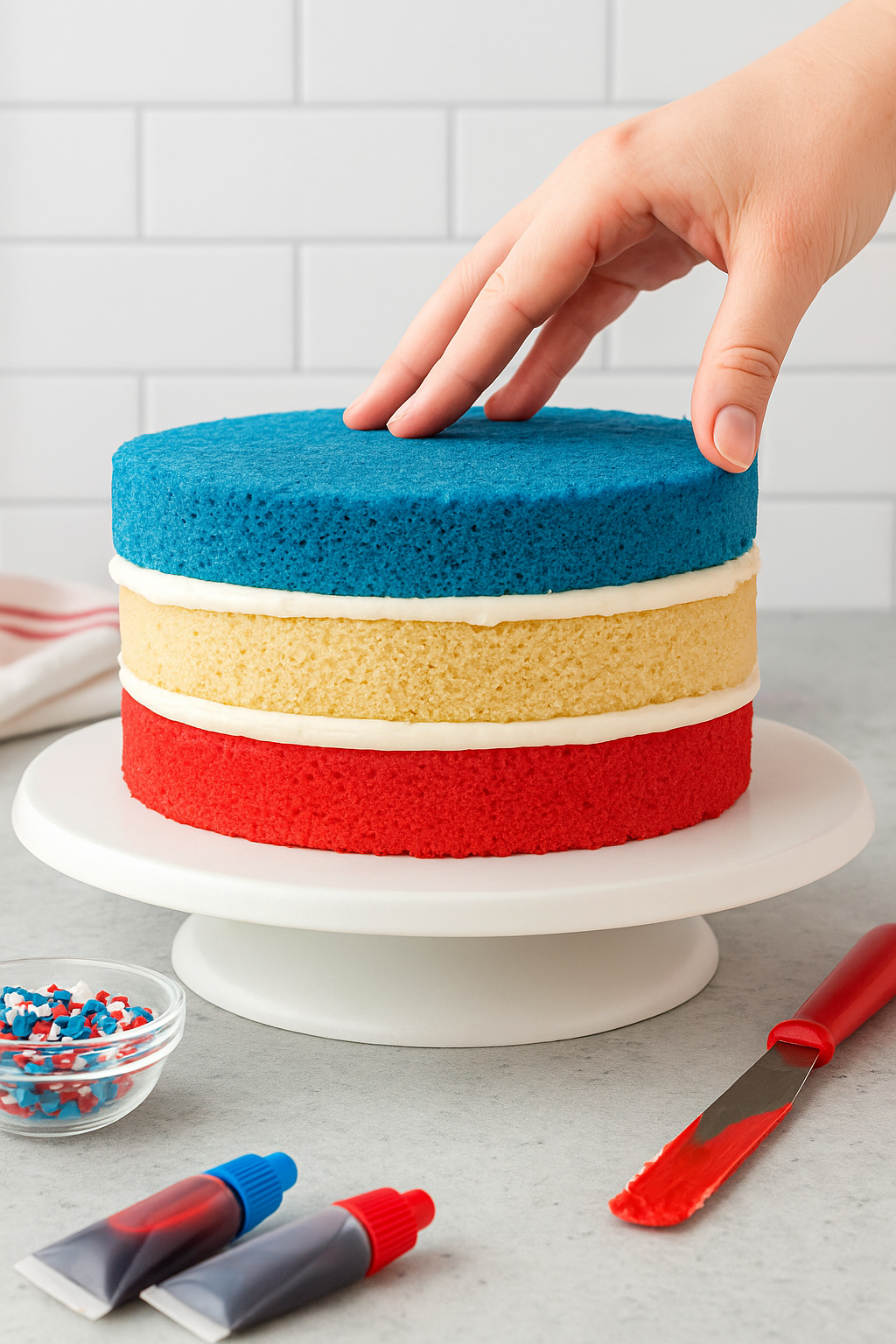 292bb979 5625 4656 9e54 167551038cc3 American Flag Cake: A Red, White, and Blue Celebration