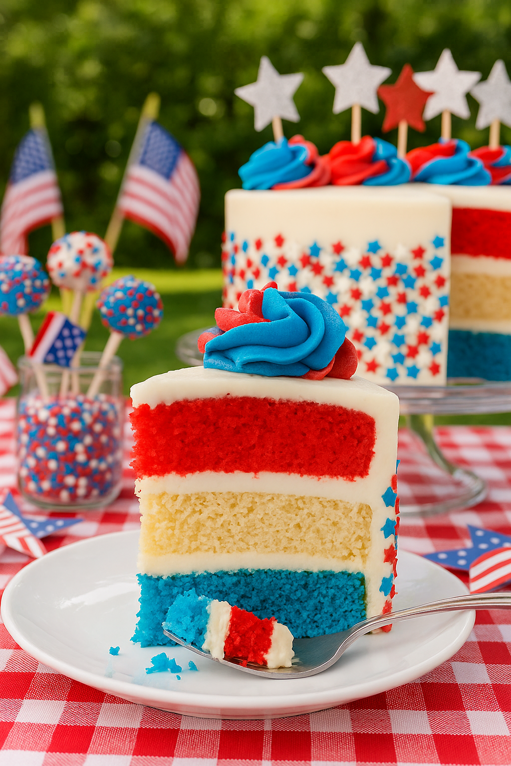 844eb130 cfb8 4439 8610 d9c0404e0f18 American Flag Cake: A Red, White, and Blue Celebration