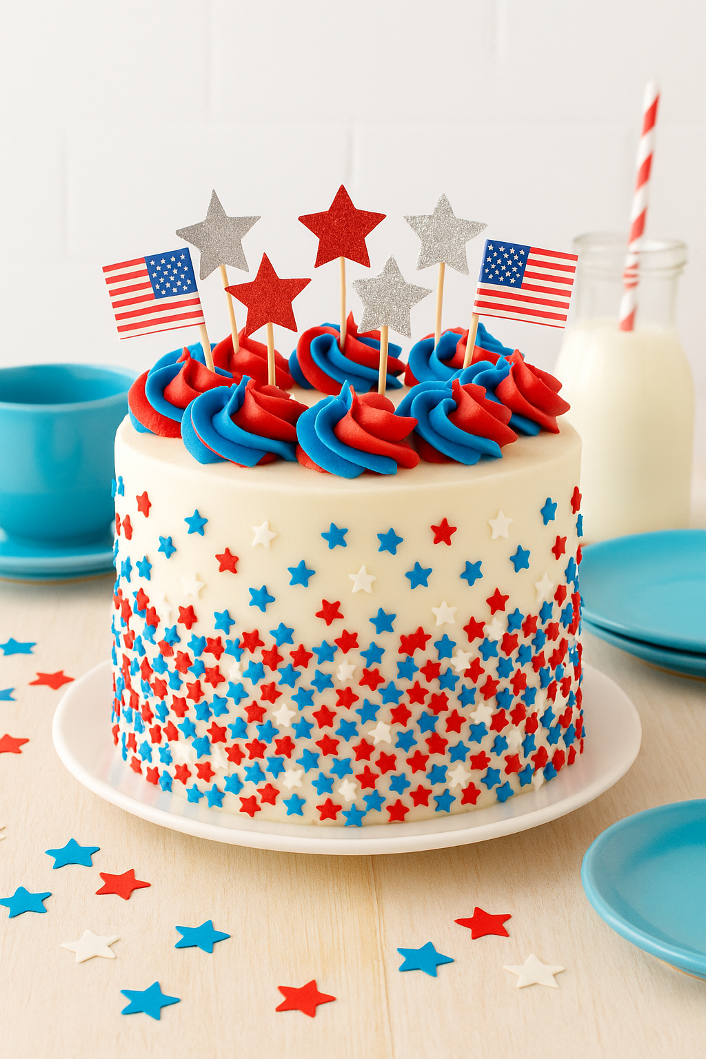 b0d502d0 72ea 41c0 a69d b5305e166266 American Flag Cake: A Red, White, and Blue Celebration
