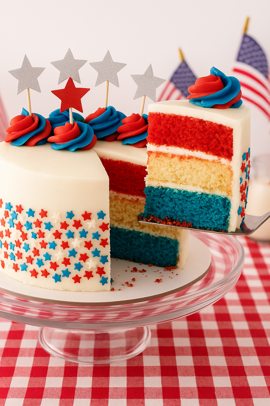 e6705993 c50e 4c90 b3c1 cca7f1bd9c6e American Flag Cake: A Red, White, and Blue Celebration