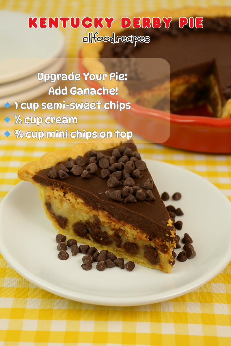 Kentucky berby pie luscious ganache layer on top of the cooled pie