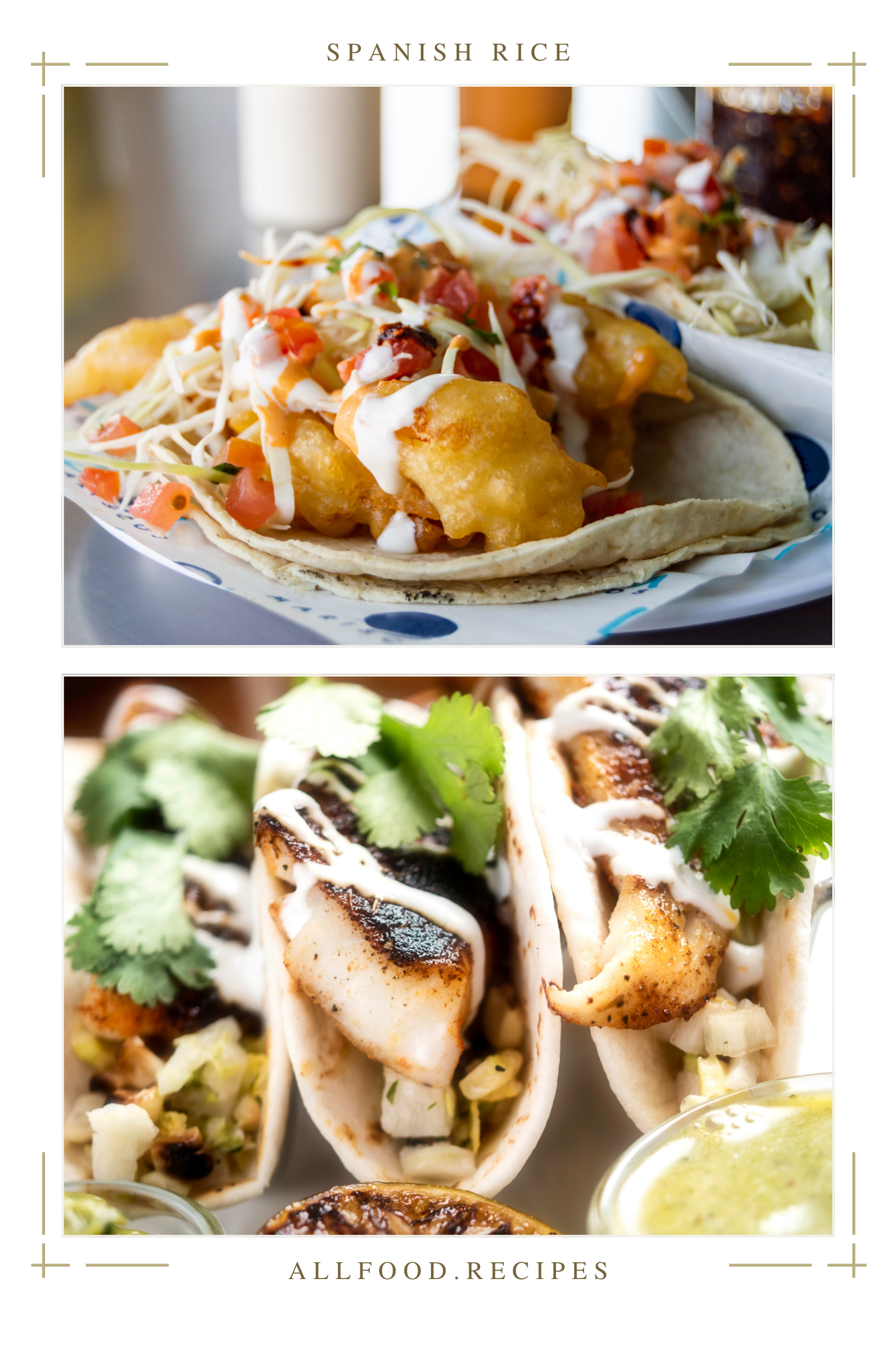 Assorted fish taco styles in a collage, each with colorful toppings and tangy sauces. Perfect for those who love the del taco menu and want to experiment with birria tacos recipe ideas, as well as explore easy tilapia recipes for any taco time gathering.