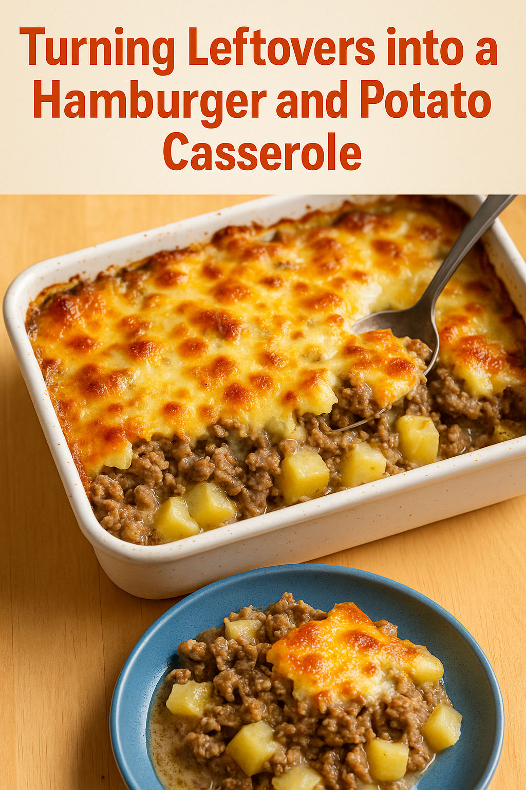 Turning picadillo recipe into a hamburger potato casserole