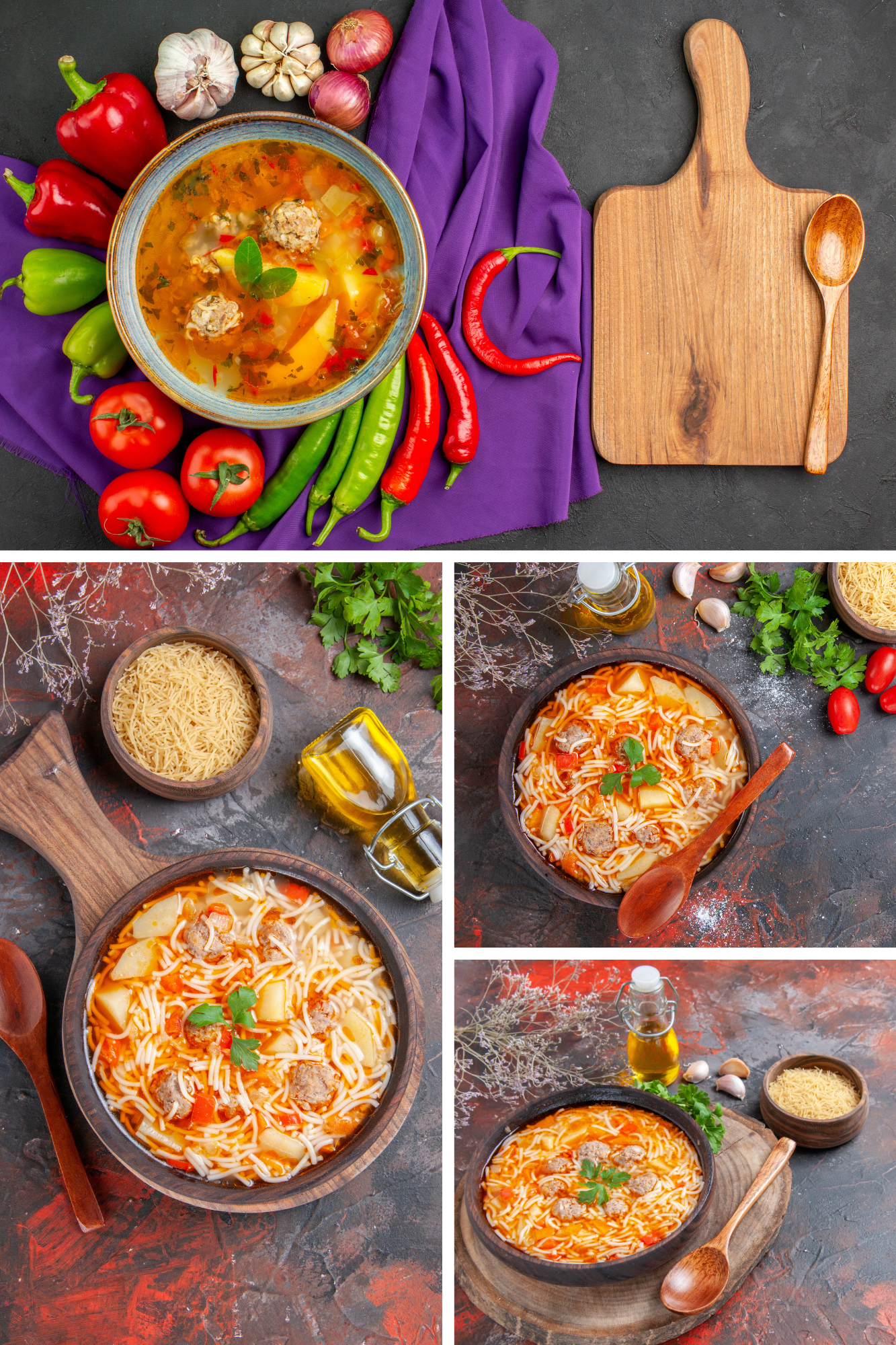 Delicious Sopa de Fideo Recipe | Authentic Mexican Noodle Soup Guide 12 Close-up of a rustic bowl of beef soup with juicy meatballs and noodles, enhanced by fresh herbs and olive oil.