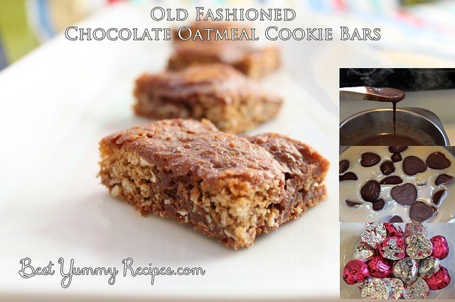 Old Fashioned Chocolate Oatmeal Cookie Bars