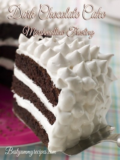 Dark Chocolate Cake With Marshmallow Frosting