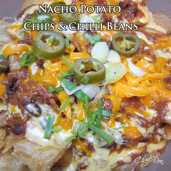 Nacho Potato Chips with Chilli Beans