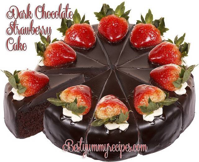 Dark Chocolate Strawberry Cake