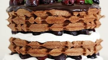 Black Forest Cherry Waffle Cake